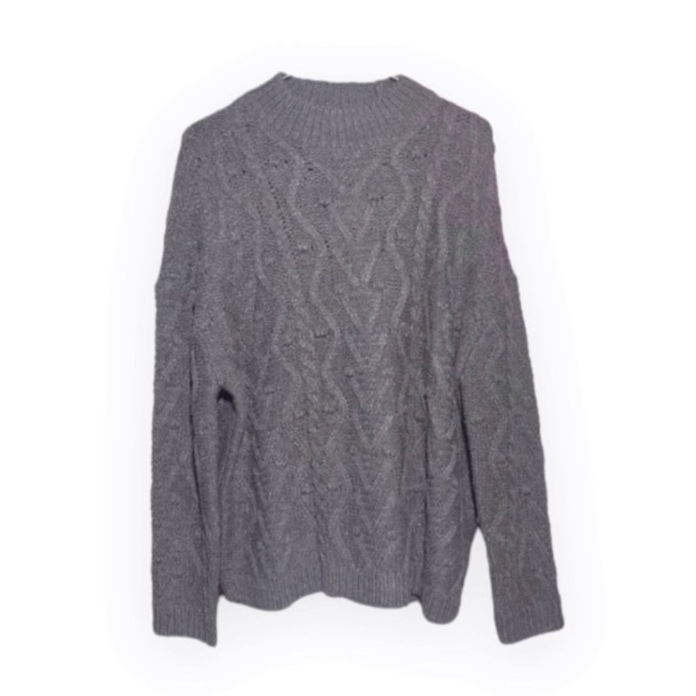 Cable Knit Mock Neck Sweater